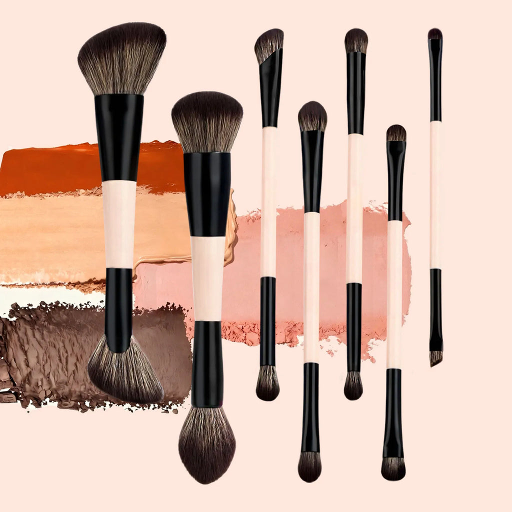7-Piece Makeup Brush Set – Contour, Blush & Eyeshadow Makeup Brush Set QXL