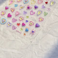 5D Cat's Eye Gradient Nail Art Stickers – Heart Gem Decals