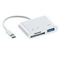 USB-C 3-in-1 OTG Memory Card Reader | TF SD Adapter Memory Card Reader QXL WHITE