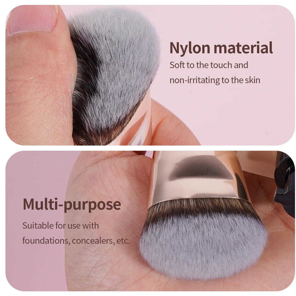 MAANGE Contoured Angle Foundation Brush | Liquid & Cream Foundation Makeup Brush QXL