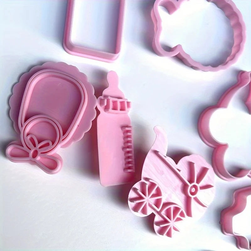 Princess Cookie Cutter Set – 4-Piece Plastic Stamp & Mold Cookie Cutter Set QXL