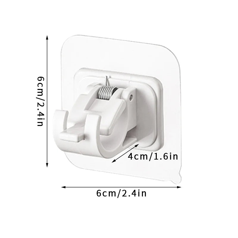Adjustable Curtain Rod Clips | Nail-Free Wall Brackets 2-Pack Curtain Rod Brackets QXL