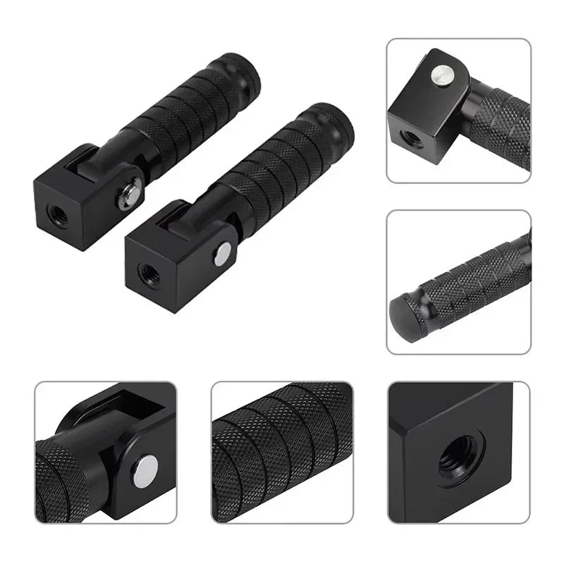 M8 Foldable Motorcycle Rear Footrest Pegs | Aluminium Alloy Pair Motorcycle Footrest Pegs QXL
