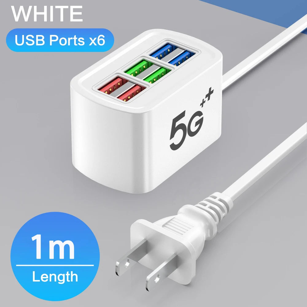 6-Port USB QC 3.0 Desktop Charging Station | EU US Plug USB Charging Station QXL US Plug
