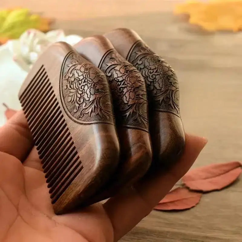 Pocket Sandalwood Fine-Tooth Comb | Anti-Static Hair & Beard Pocket Hair Comb QXL