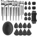 25-Pc Makeup Brush Set with Sponges, Puffs & Cleaning Bowl Makeup Brush Set QXL 45pcs