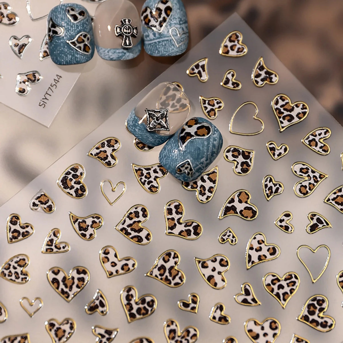 5D Leopard Print Y2K Nail Art Stickers | Self-Adhesive Decals Nail Art Stickers QXL