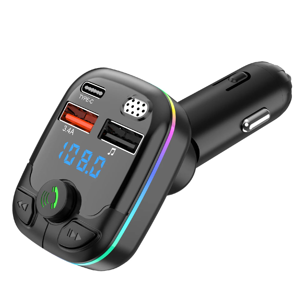 Bluetooth 5.0 FM Transmitter Car Charger | PD USB-C Dual USB FM Transmitter Charger QXL C92