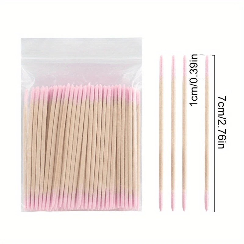 FUMOSIK Pink Double-Head Disposable Cuticle Pusher Stick Cuticle Pusher Stick QXL