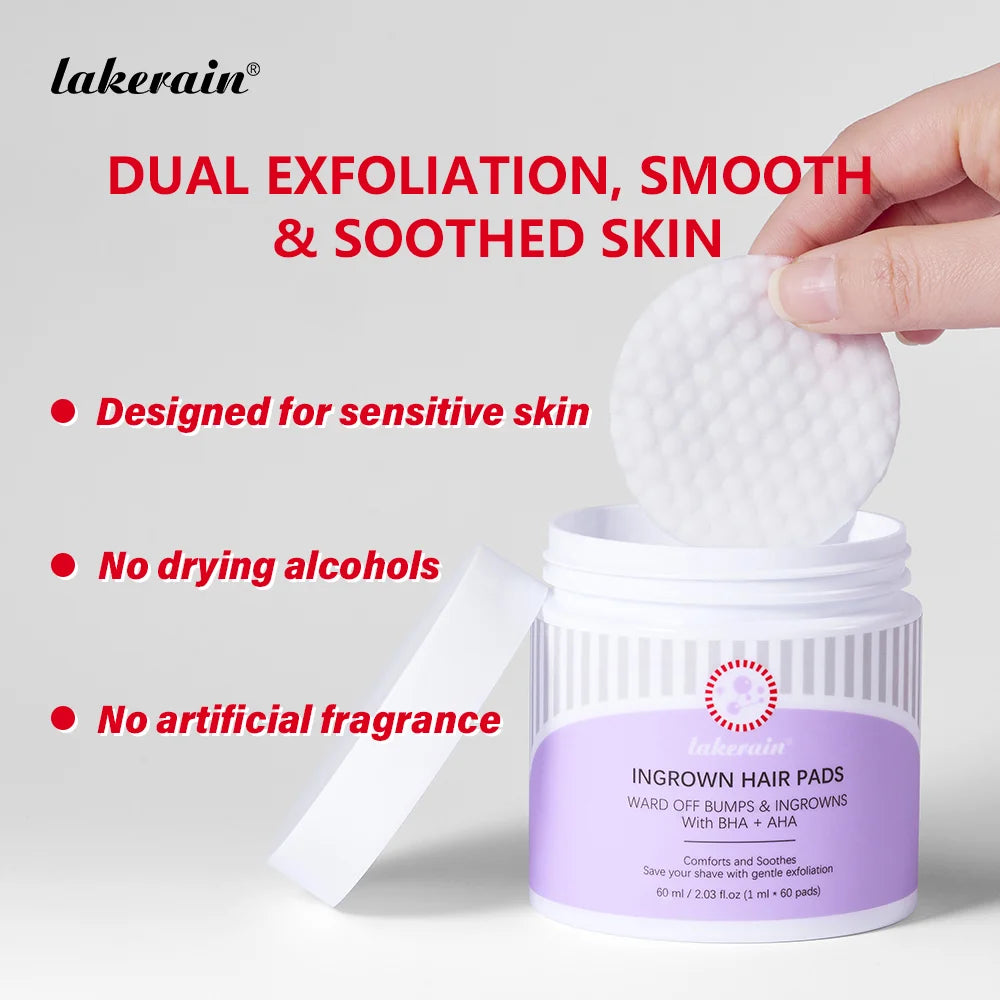 Ingrown Hair Pads – Post-Shave Exfoliating Treatment, 60 Pads Aftershave Treatment Pads QXL