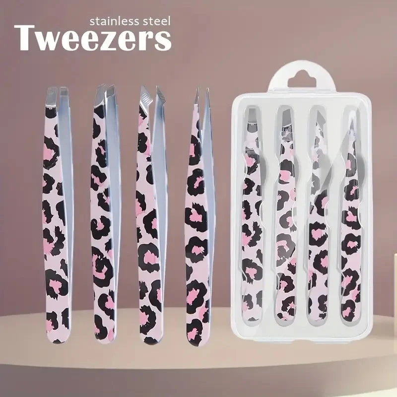 4-Piece Portable Eyebrow Grooming Kit | Tweezers for Men & Women Eyebrow Grooming Kit QXL