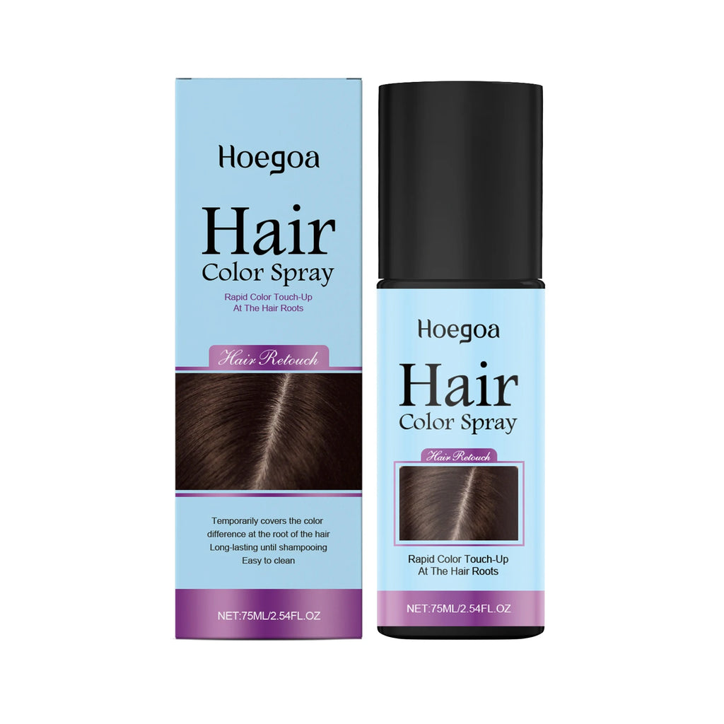 HOEGOA Temporary Hair Color Spray | Root Touch-Up, 3 Colors Temporary Hair Color Spray QXL Dark Brown