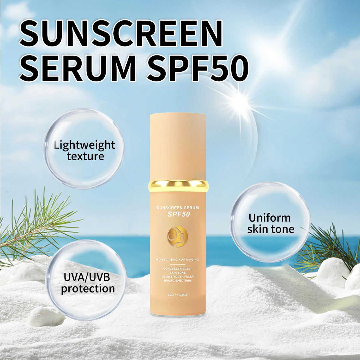 SPF50 PA+++ Full Coverage Matte Foundation – Waterproof 30g Liquid Foundation SPF50 QXL