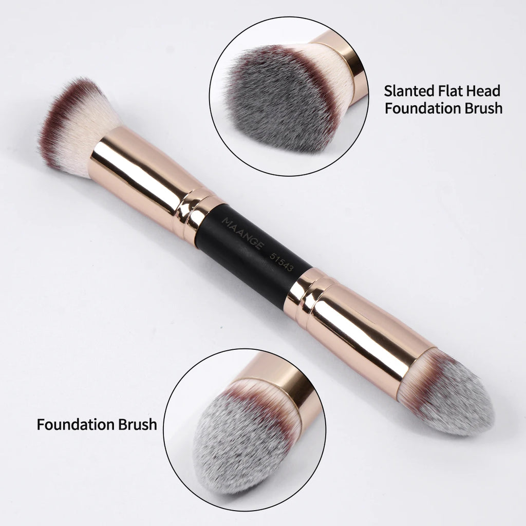 MAANGE 5-Pc Double-Ended Makeup Brush Set & Storage Bag Makeup Brush Set QXL