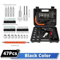 47-Pc Cordless Electric Drill & Screwdriver Kit 3.6V USB Cordless Drill Kit QXL 3 Black-1