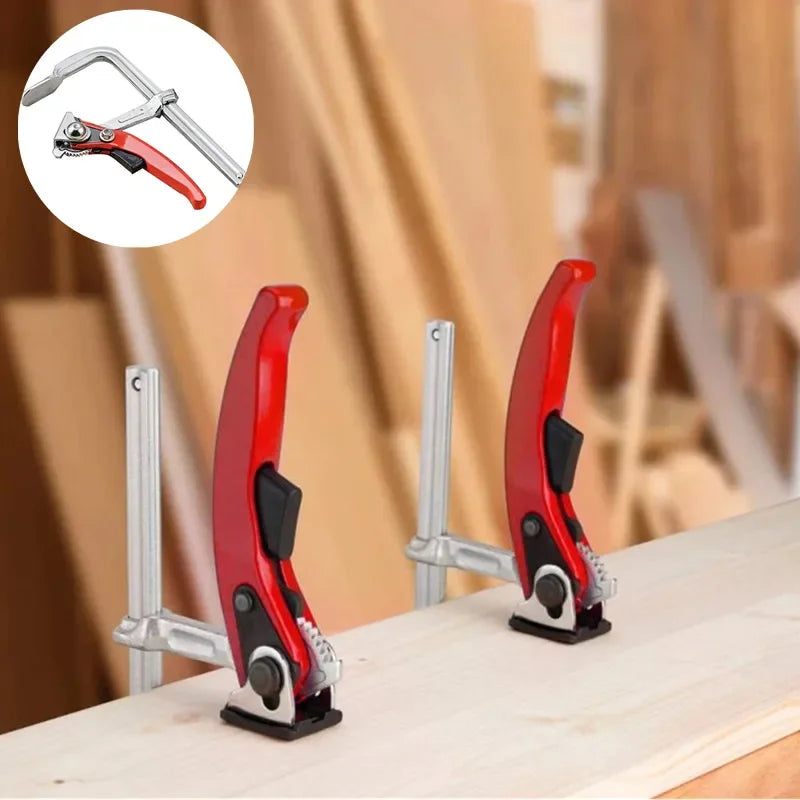 Heavy-Duty Ratchet F Clamp | All-Steel Forged Woodworking Clamp Woodworking F Clamp QXL 160x80mm