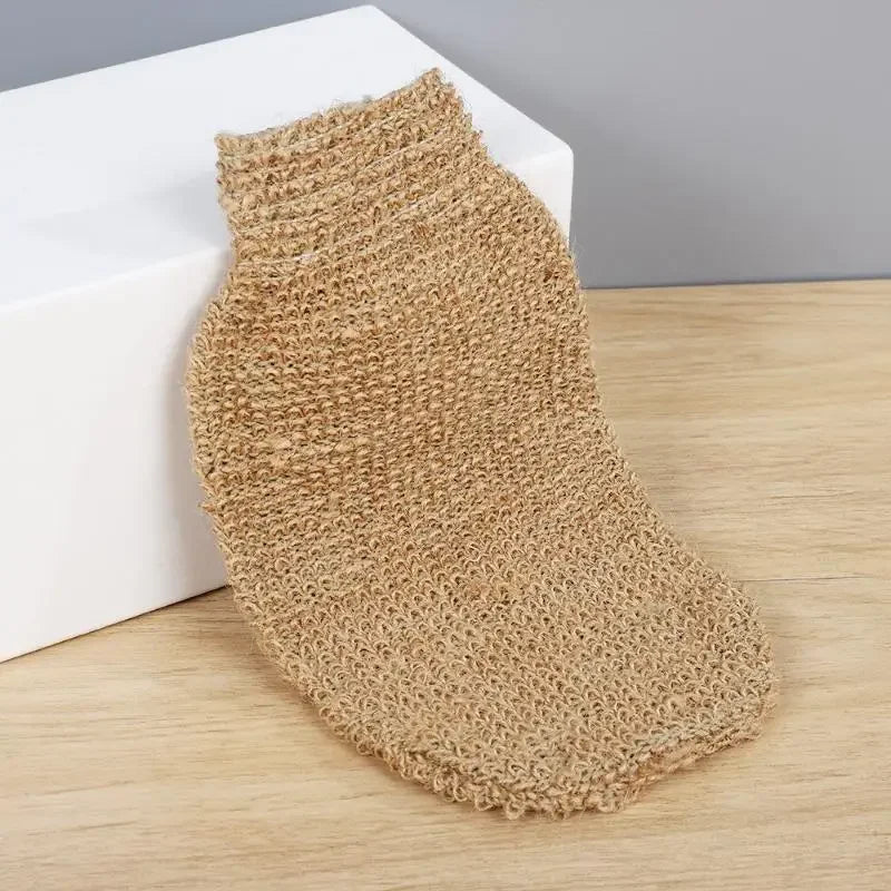 Ramie Jute Exfoliating Back Scrubber & Bath Gloves Set Bath Exfoliating Scrubber QXL