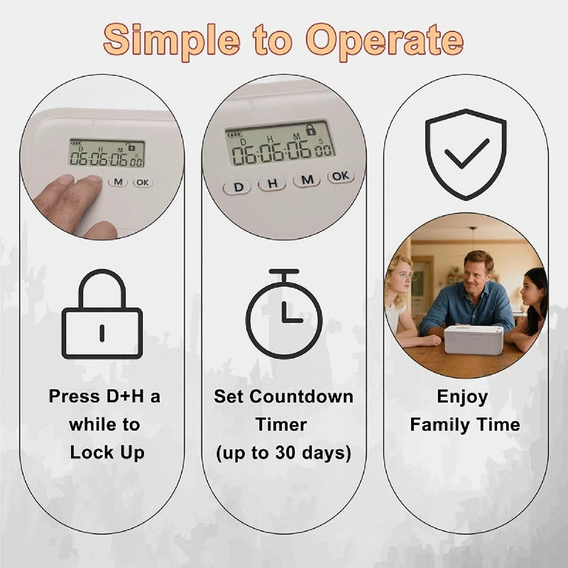 Dreamburgh Timer Lock Box – Electronic Lockable Storage Timer Lock Box QXL