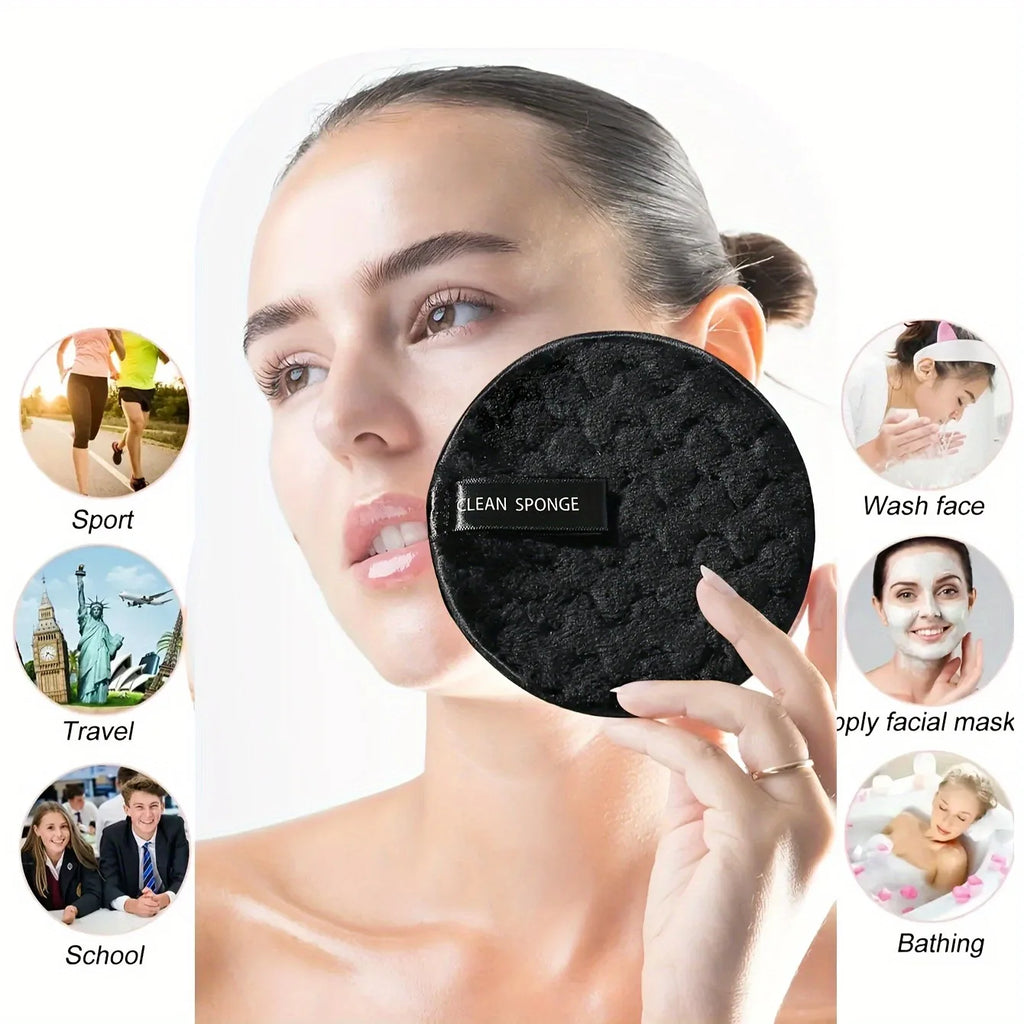 8-Pack Reusable Double-Sided Face Cleansing Pads & Puffs Cleansing Pads QXL