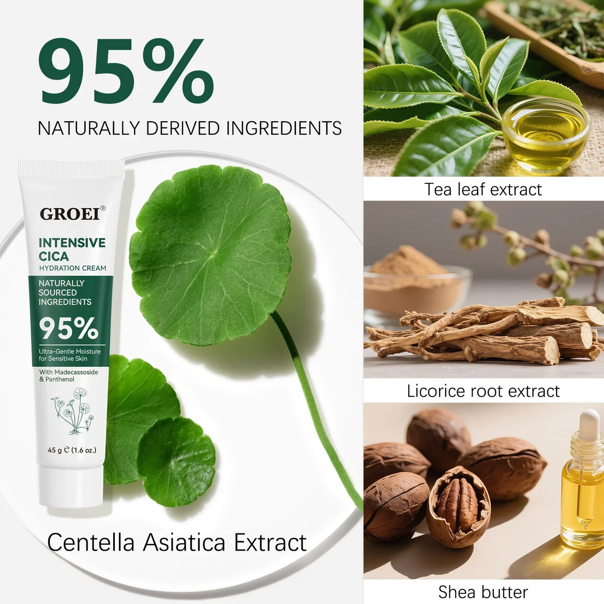 Snow Grass Moisturizing Face Cream | Cica & Hyaluronate Face Moisturizer Cream QXL