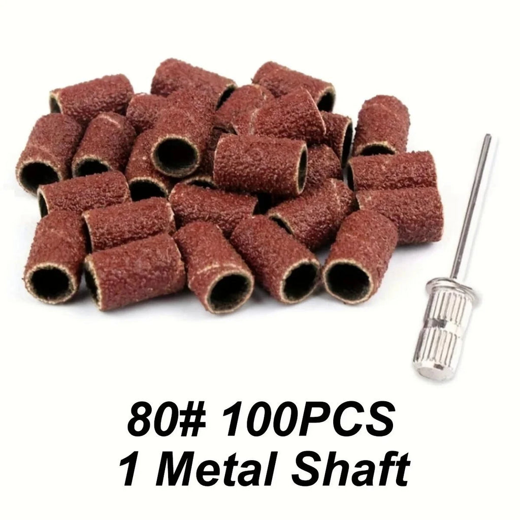 Nail Drill Sanding Bands 80–240 Grit | 10–100 Pcs Manicure Nail Sanding Bands QXL 80