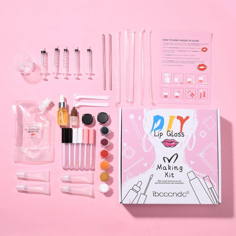DIY Lip Gloss Making Kit | 100ml Base Gel, Tubes & Pigments Lip Gloss DIY Kit QXL