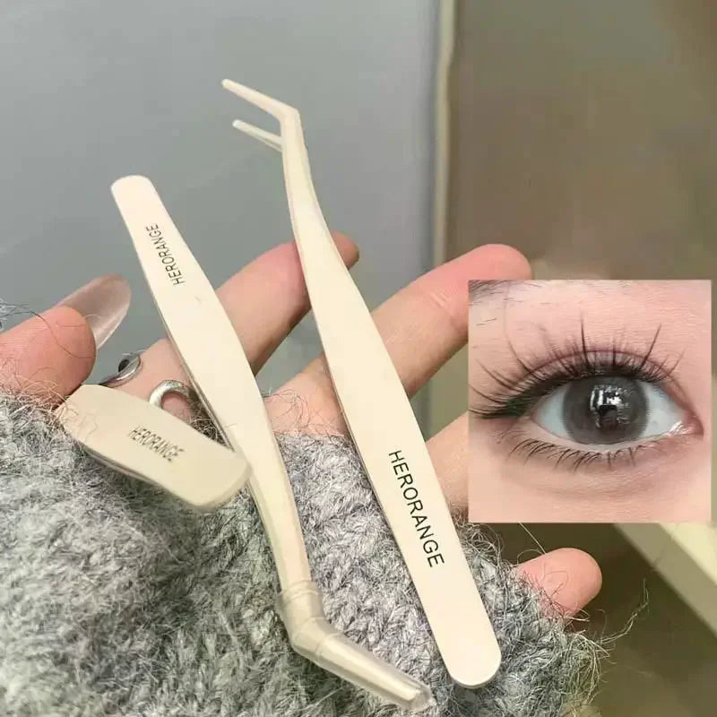 Anti-Stick Curved Tweezers for False Eyelash Application Eyelash Tweezers QXL