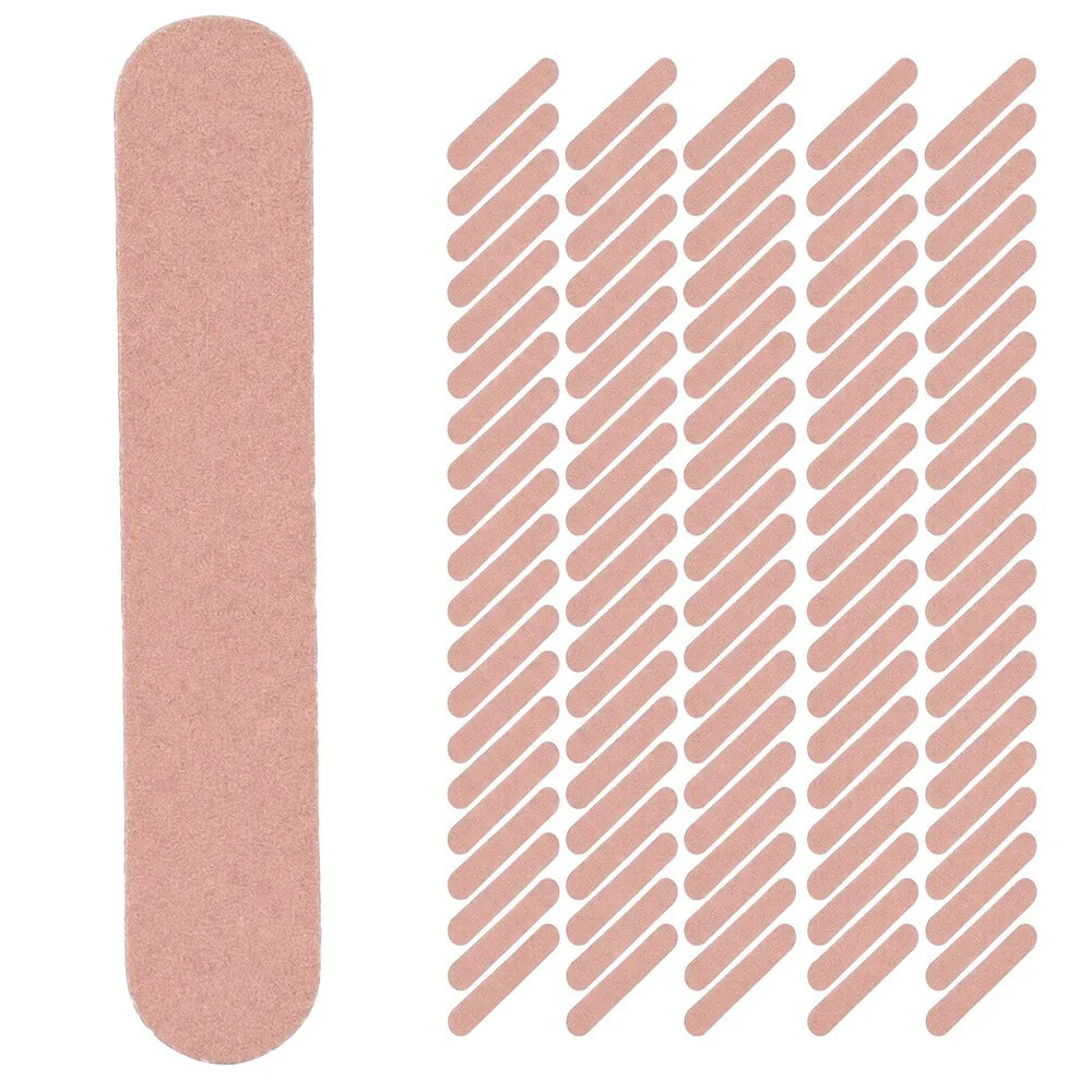 100-Pack Double-Sided Mini Wood Nail Files | Pink Travel Set Nail File Set QXL Light Grey