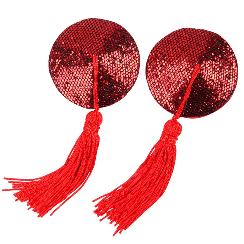 Tassel Sequin Nipple Pasties | Reusable Self-Adhesive Cover Nipple Pasties QXL