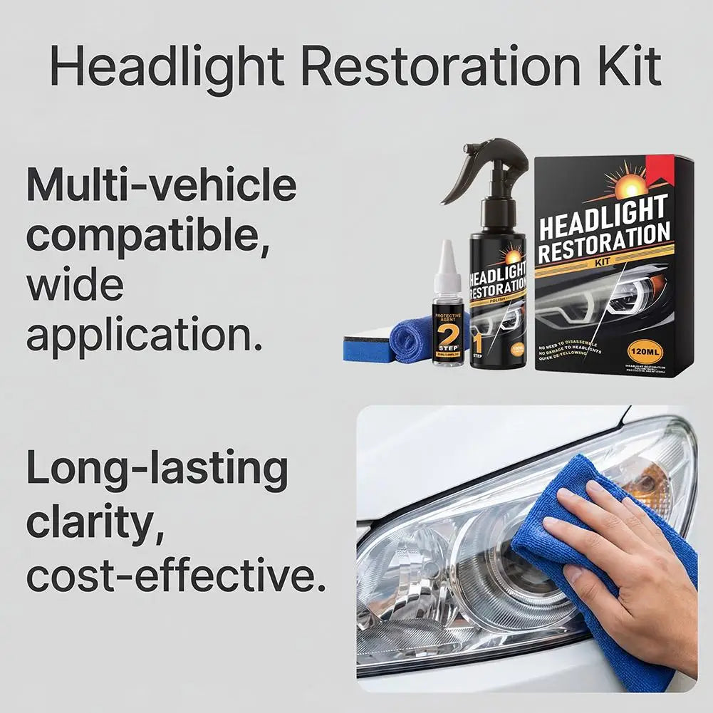 Car Headlight Restoration Kit – Polish & UV Protection Headlight Restoration Kit QXL