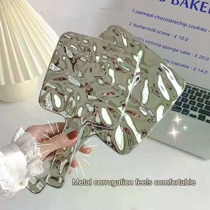 Electroplated Handheld Makeup Mirror | Round & Square S/M/L Handheld Makeup Mirror QXL