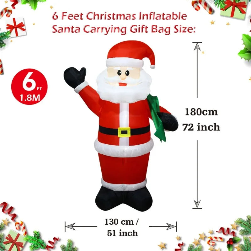 Outdoor Christmas Inflatable LED Snowman & Yard Lawn Decor Christmas Inflatable Decor QXL