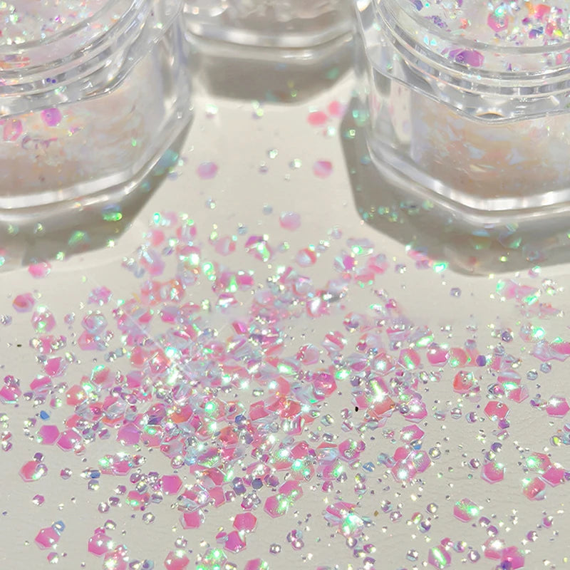 Mermaid Holographic Nail Glitter Flakes & Laser Sequins Nail Art Glitter QXL