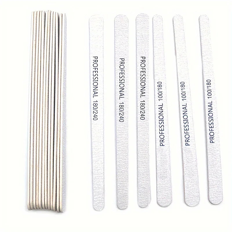 FUMOSIK Grey Nail Files Kit – 100/180/240 Grit Manicure Nail File Kit QXL