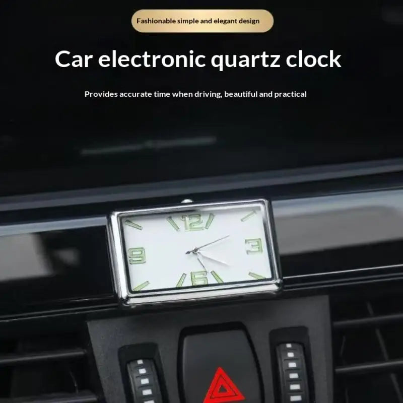 Car Air Vent Clock | Quartz Square Metal Auto Interior Clock Car Vent Clock QXL