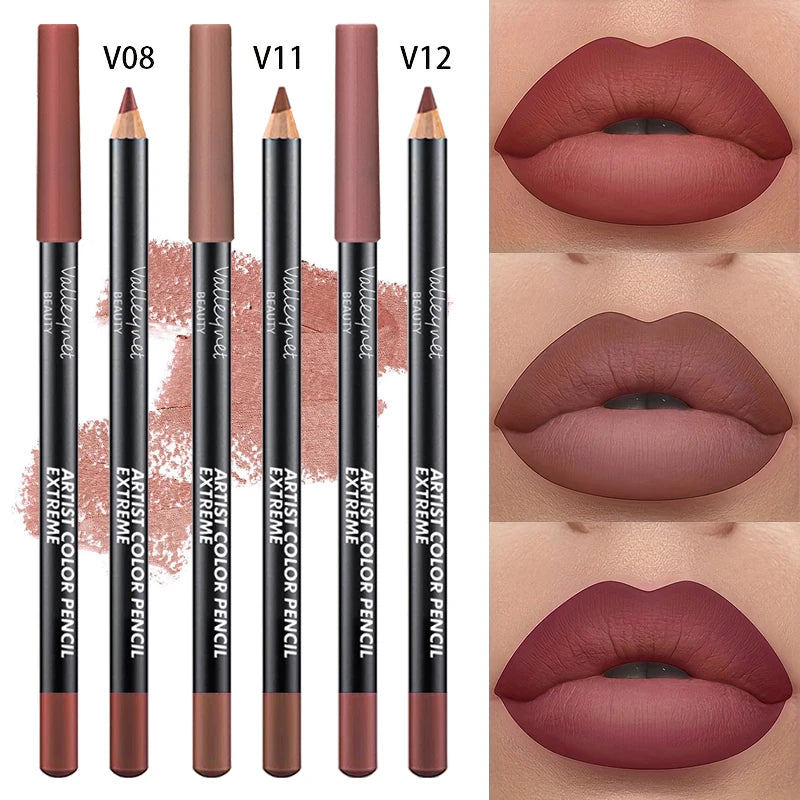 3-Piece Nude Lip Liner Set | Waterproof Matte Long-Lasting Lip Liner Set QXL A