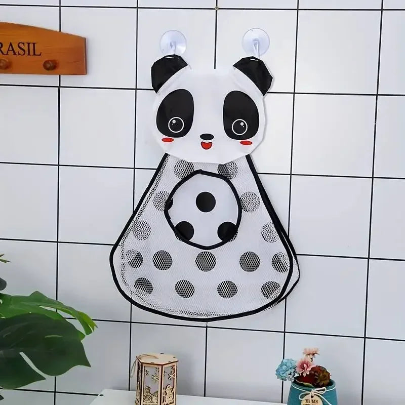 Kids Bath Toy Storage Bag | Cartoon Suction Cup Mesh Organizer Bath Toy Organizer QXL