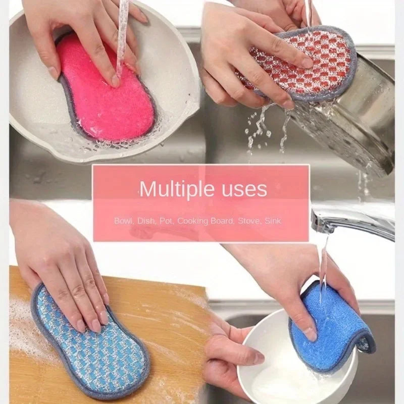6/12-Pack Double-Sided Kitchen Dishwashing Sponge Scrub Pads Kitchen Sponge Scrub Pad QXL