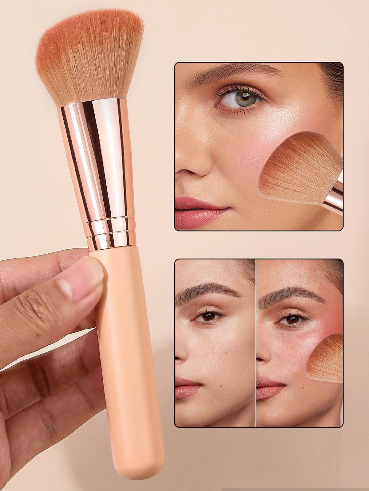 KOSSHOW Slope Makeup Brush – Wooden Handle & Nylon Bristles Makeup Brush QXL