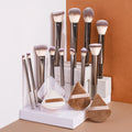 MAANGE 15-Pc Makeup Brush Kit | Kabuki, Puff & More Makeup Brush Kit QXL Champagne-1