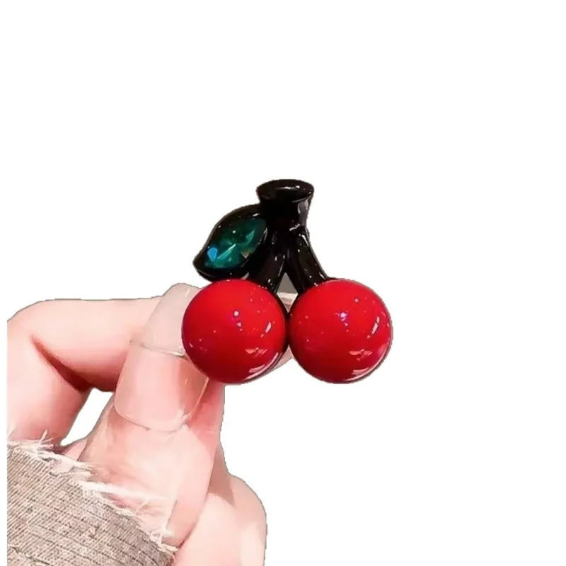 Cherry Crab Claw Hair Clip – Cute Small Hairpin for Women & Girls Hair Claw Clip QXL