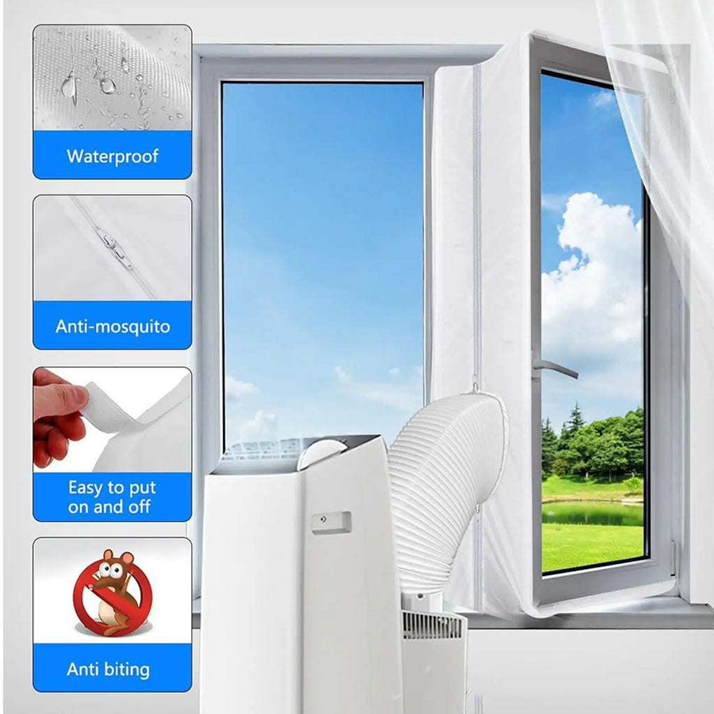 Universal Portable AC Window Seal Kit | Fabric Vent Panel AC Window Seal Kit QXL