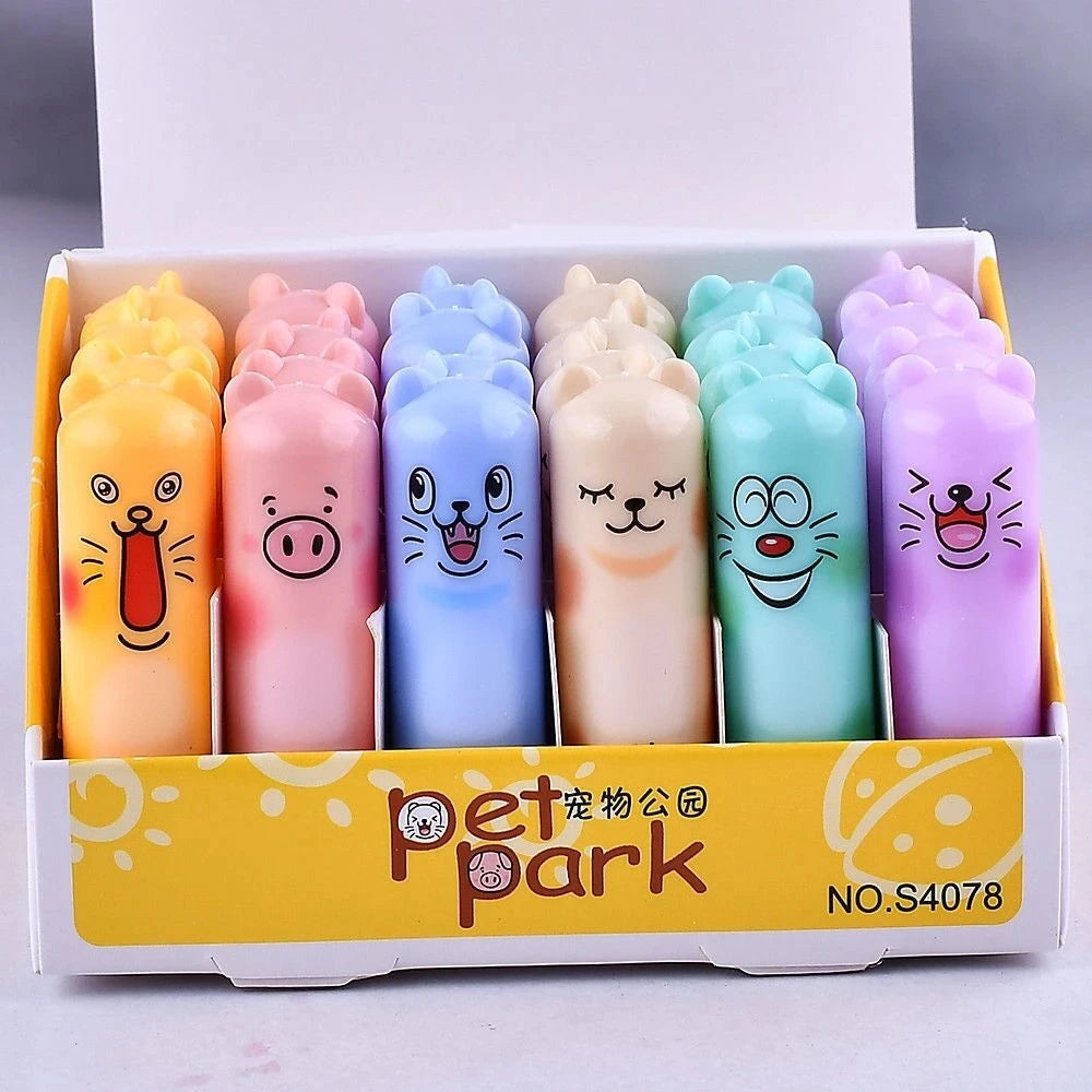 24-Pack Fruit Flavour Moisturising Cartoon Lip Balm | Clear Gloss Lip Balm Set QXL