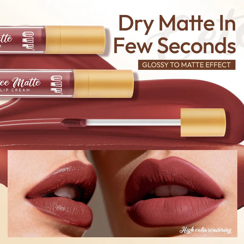 Coffee Matte Lip Gloss | Plumping, Waterproof & Long-Lasting Matte Lip Gloss QXL
