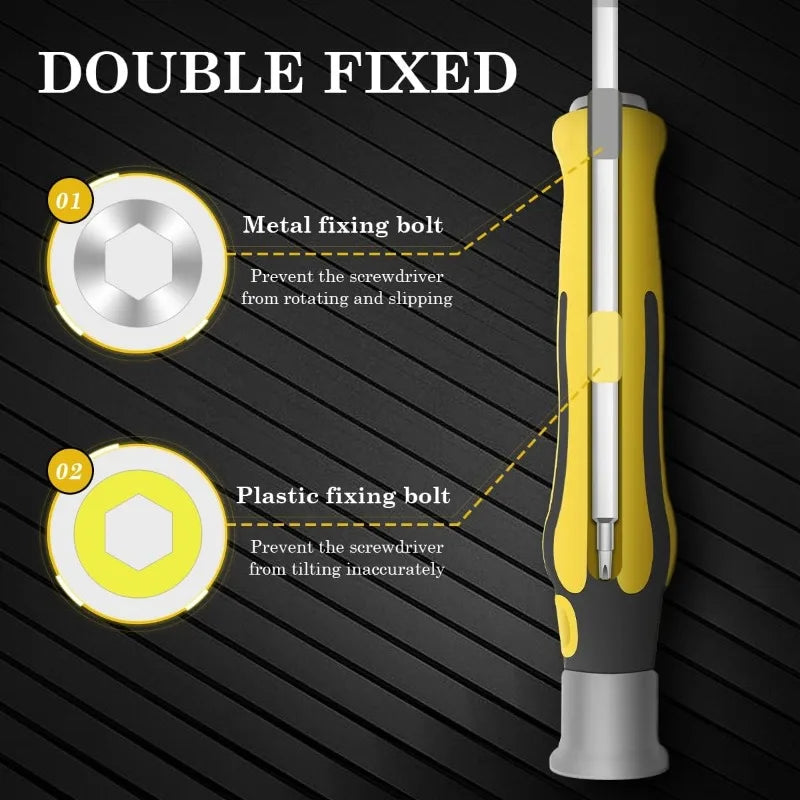 6-in-1 Mini Screwdriver Set | 12 Bits, Detachable Handle Screwdriver Set QXL
