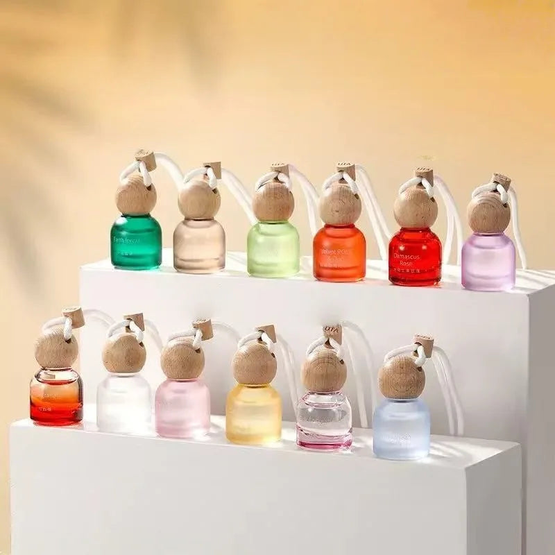 10ml Frosted Glass Car Hanging Perfume Diffuser Bottle Car Aromatherapy Diffuser QXL