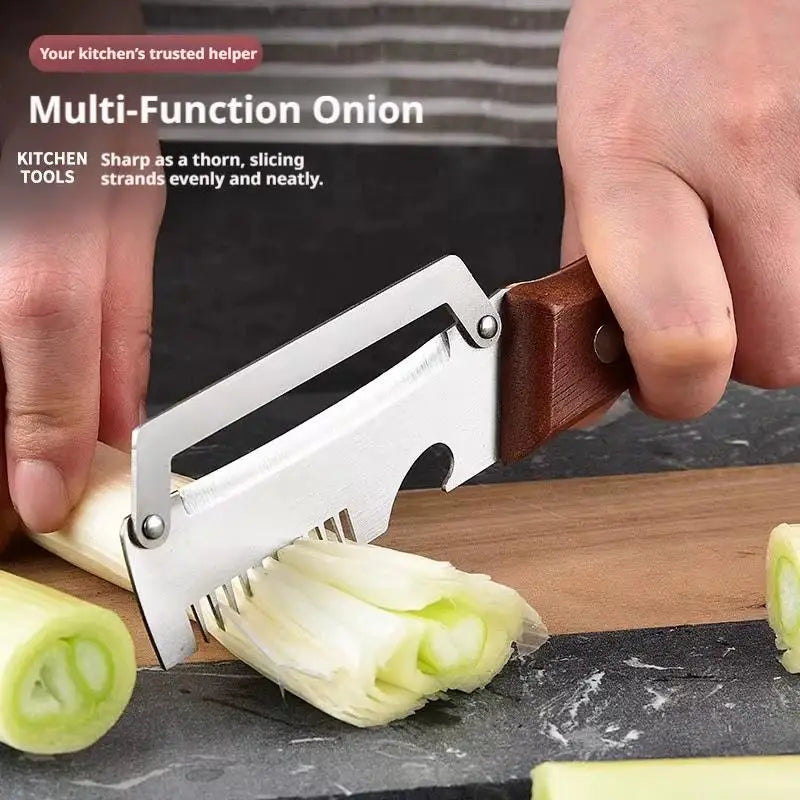3-in-1 Vegetable Peeler & Shredder | Stainless Steel Wood Handle Vegetable Peeler QXL