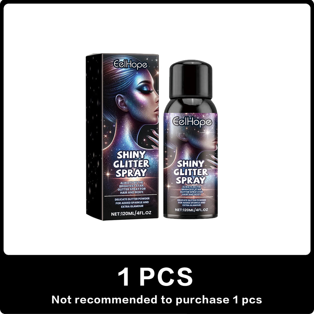 Eelhope Body & Face Glitter Spray – Shimmer Highlighter 120ml Body Glitter Spray QXL 100ml boxed