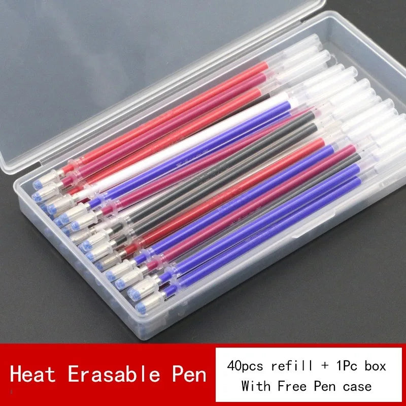 Heat-Erase Fabric Marking Pen | 40 Refills for Sewing & Leather Fabric Marking Pen QXL