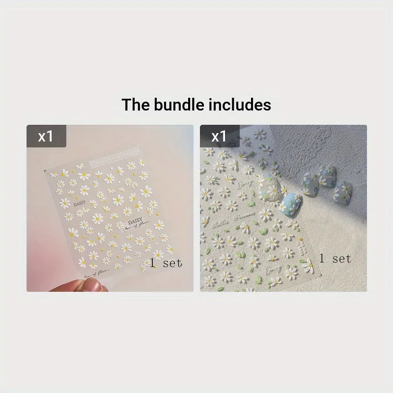2-Pack Hypoallergenic Glitter Nail Decals | Self-Adhesive Nail Art Decals QXL 2pcs